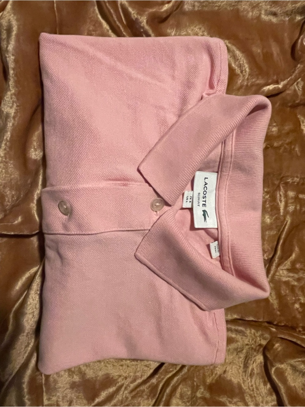 Lacoste Classic Fit Petit Piqué Polo Shirt - Light Pink Size: Large - Picture 2 of 9